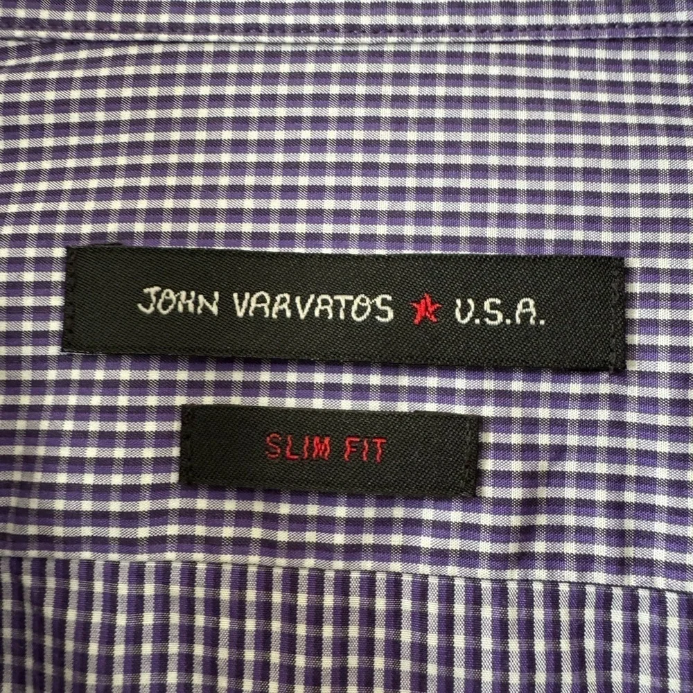 Men’s John Varvatos Button Down Dress Shirt slim fit size 17 sleeve 34/35